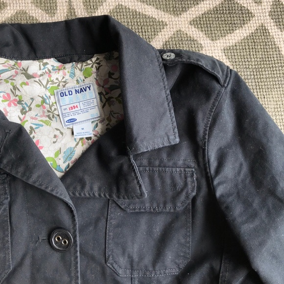 Old Navy Black Utility Jacket cotton size M - Picture 2 of 7